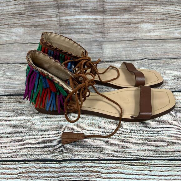 Zara Multicolor Fringe Sandals - Picture 4 of 13